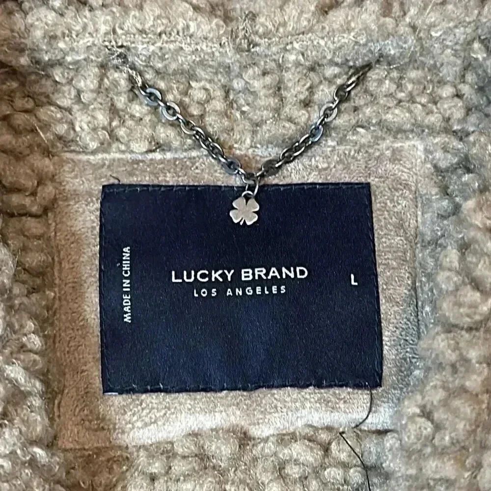 Lucky Brand Faux Shearling Button-Front Coat Women’s Size L - Picture 3 of 10